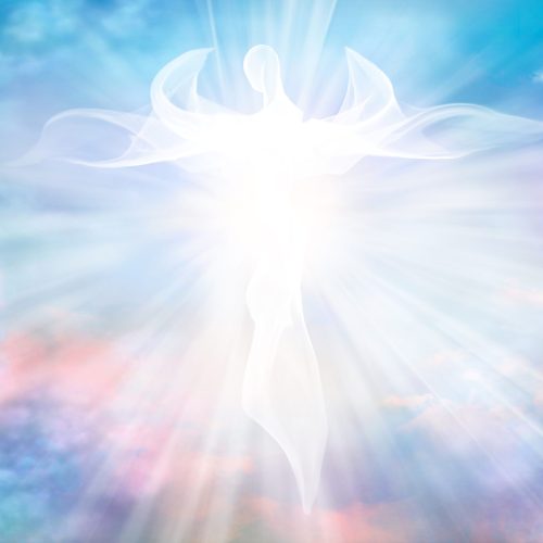 Archangel.,Heavenly,Angelic,Spirit,With,Wings.,Illustration,Abstract,White,Angel.